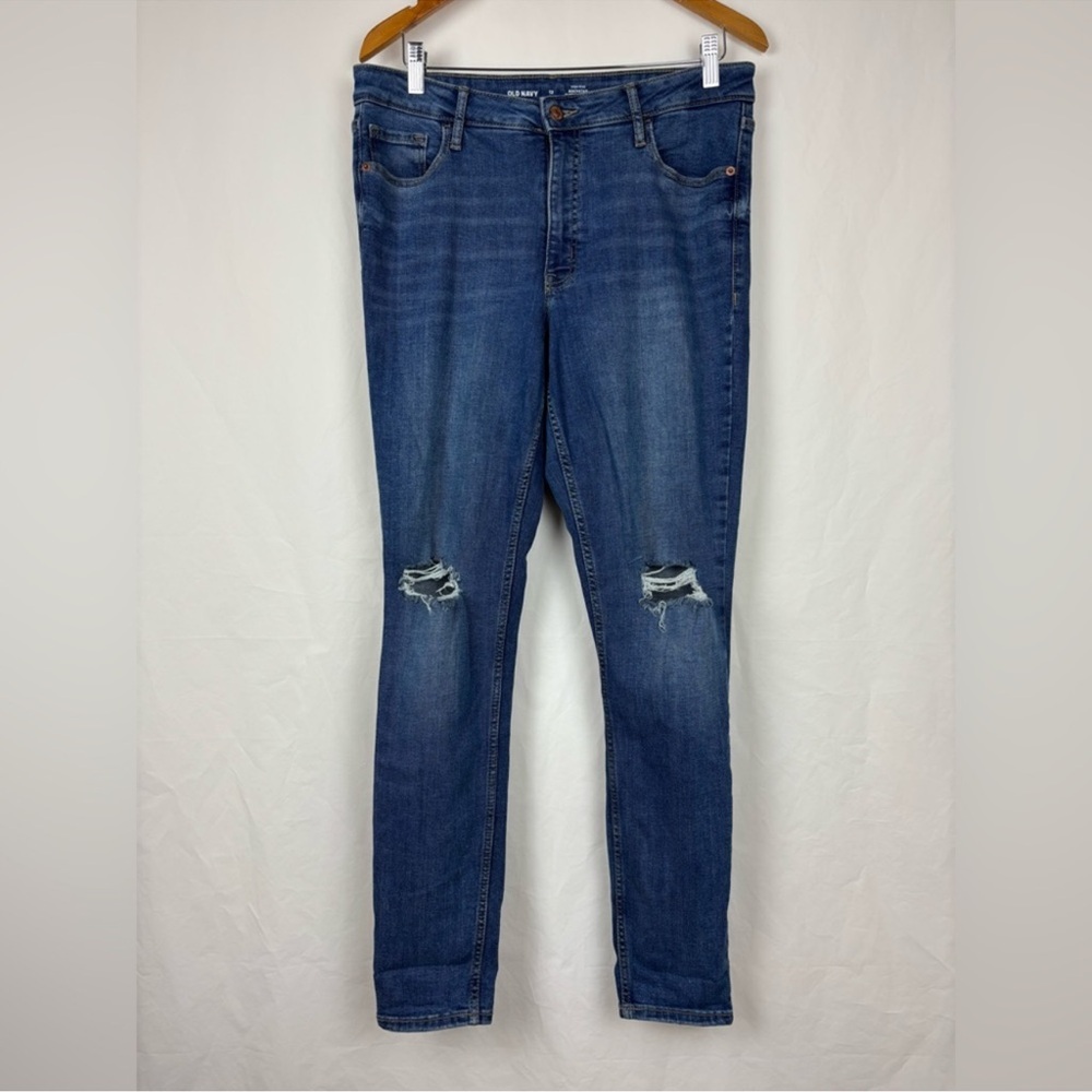 Old Navy Women’s Sz 12L Rockstar Super Skinny Hi Rise Jeans Excellent Condition